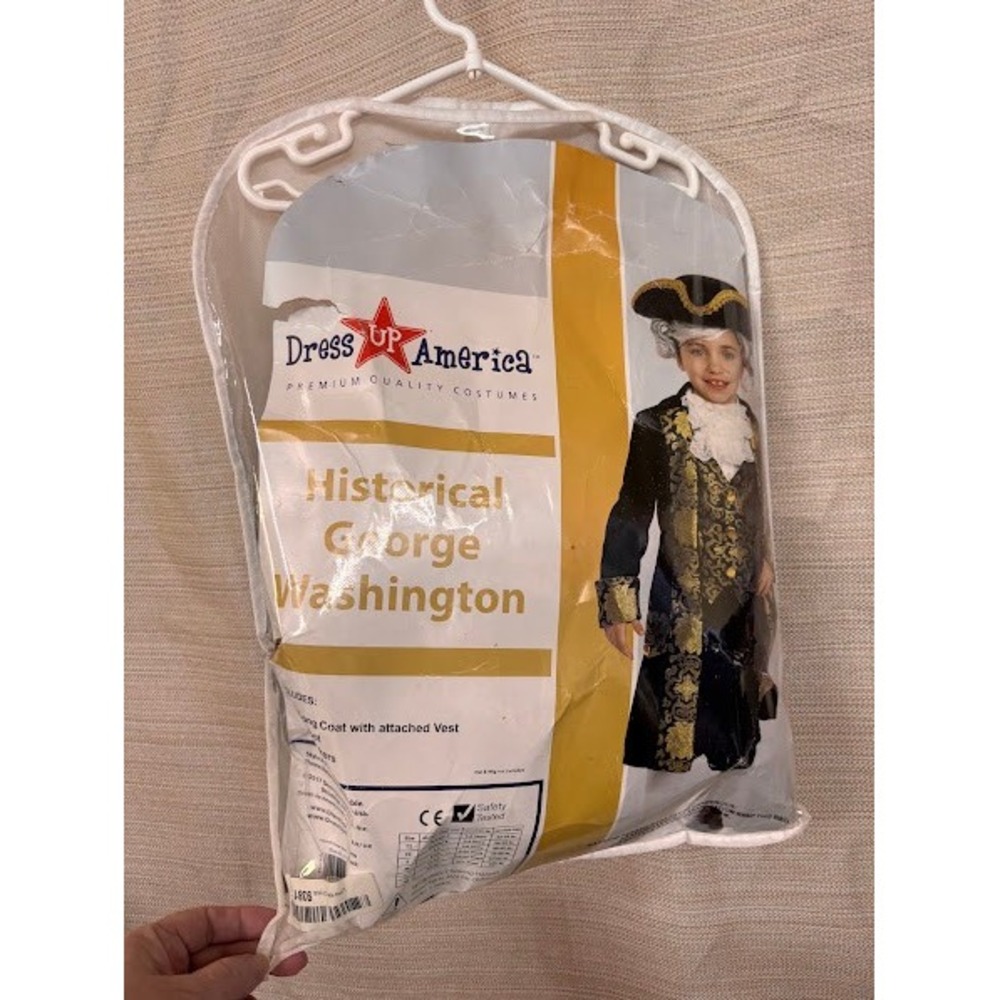 Dress Up America Historical George Washington Costume Kids XL 16-18 Black‎ Gold